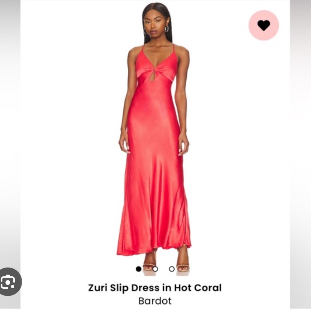Bardot Zuri Slip Dress in Hot Coral